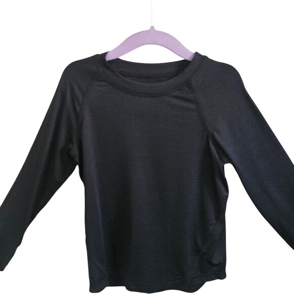 Primary Per4orm Kids Size 4-5 Long Sleeve Tee Shirt Solid Black Sporty Basic - Picture 2 of 4